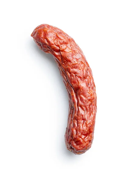 Pork Salami Smoked Sausage Isolated White Background — Stockfoto