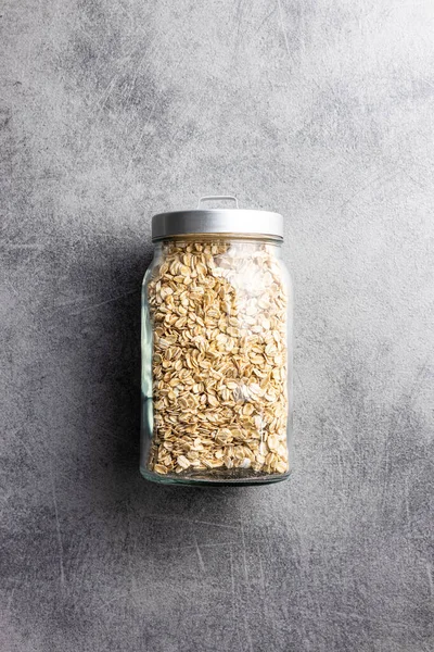 Cereale Pentru Micul Dejun Făină Ovăz Negătit Fulgi Ovăz Cruzi — Fotografie, imagine de stoc