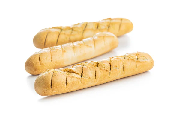 烤面包加大蒜黄油 白色背景下分离的碎大蒜面包 — 图库照片