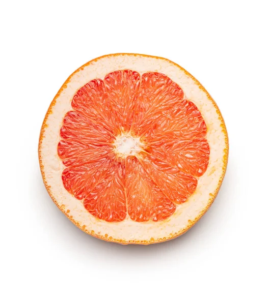 Skivad Citrusfrukt Hackad Färsk Grapefrukt Isolerad Vit Bakgrund — Stockfoto