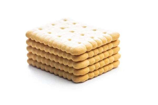 Verpakte Boterkoekjes Zoete Koekjes Geïsoleerd Een Witte Achtergrond — Stockfoto