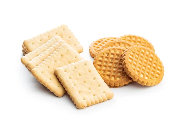 黄油饼干Butter Biscuits 白色背景下的甜饼干 — 图库照片