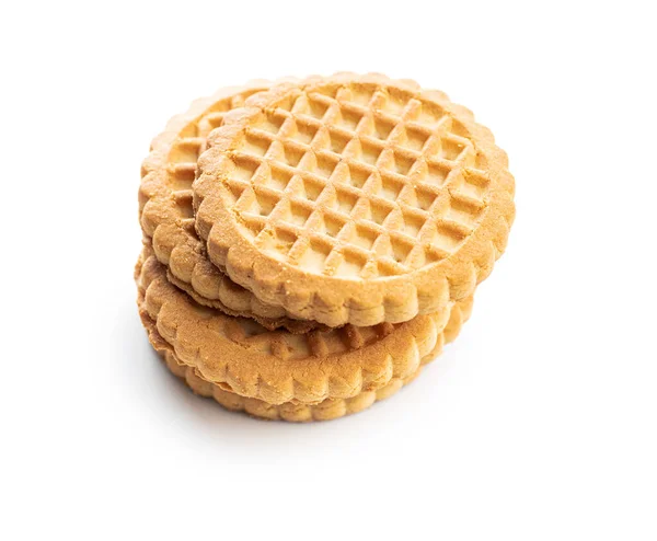 Máslové Sušenky Sladké Cookies Izolované Bílém Pozadí — Stock fotografie