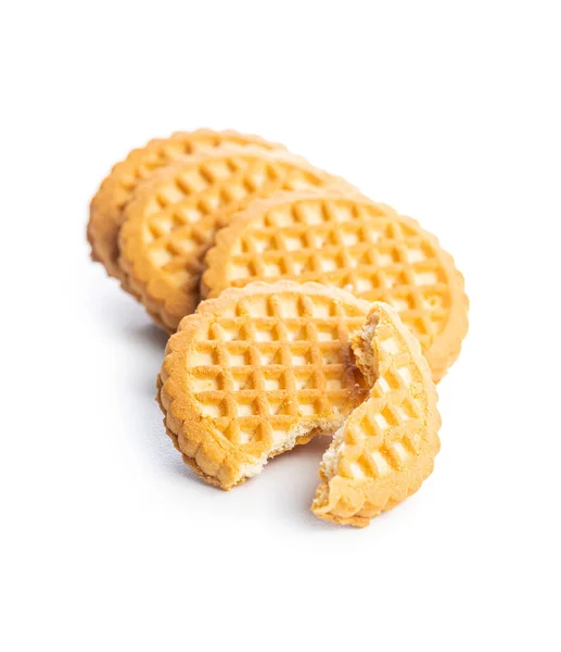 Herbatniki Masłem Słodkie Ciasteczka Izolowane Białym Tle — Zdjęcie stockowe