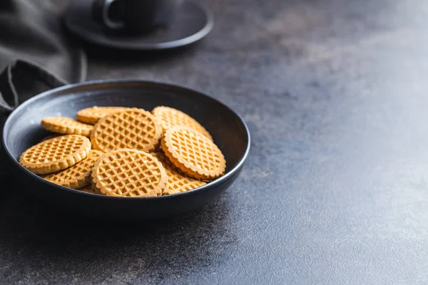 Smör Kex Söta Kakor Tallriken — Stockfoto