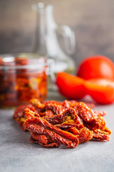 Sun Dried Tomatoes Kitchen Table — Stock Photo, Image