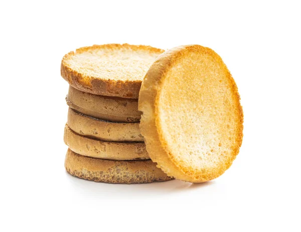 Pan Rústico Dietético Galletas Crujientes Aisladas Sobre Fondo Blanco —  Fotos de Stock