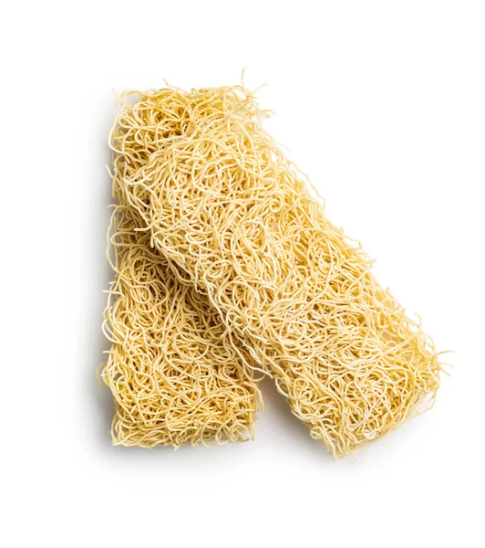 Fideos Instantáneos Fideos Chinos Sin Cocer Aislados Sobre Fondo Blanco — Foto de Stock