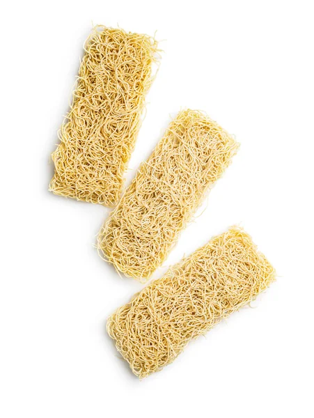 Fideos Instantáneos Fideos Chinos Sin Cocer Aislados Sobre Fondo Blanco — Foto de Stock