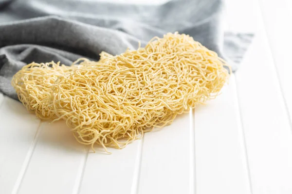 Instant Noodles Uncooked Chinese Noodles White Table — Stock Photo, Image