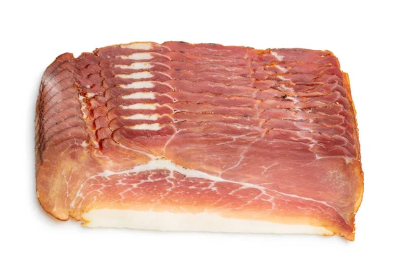 Sliced Schwarzwald Ham 바탕에 격리되어 프로슈토 — 스톡 사진