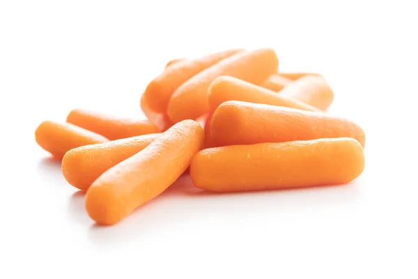 Mrkvová Zelenina Mini Oranžová Mrkev Izolované Bílém Pozadí — Stock fotografie