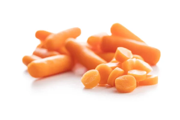 Małe Marchewkowe Warzywo Mini Pomarańczowe Marchewki Izolowane Białym Tle — Zdjęcie stockowe