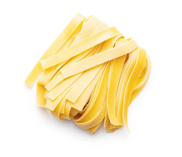 Uncooked Pappardelle Pasta Isolated White Background — Stok fotoğraf