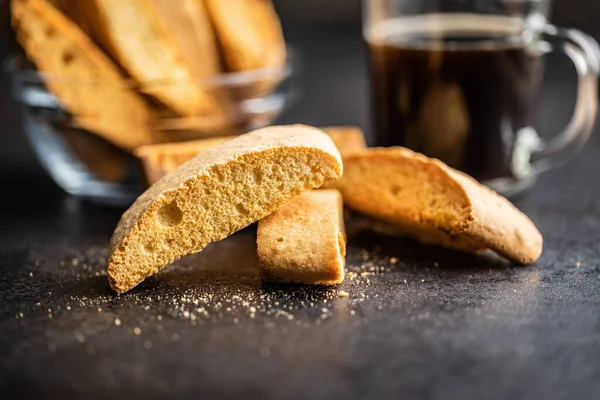 Sweet Anicini Cookies Italian Biscotti Anise Flavor Black Table — ストック写真