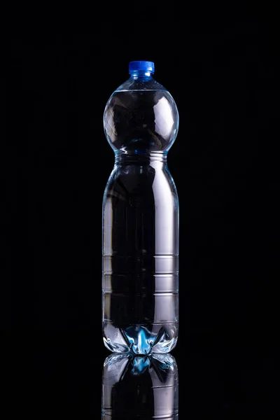 Plastic Bottle Water Black Background Royaltyfria Stockfoton