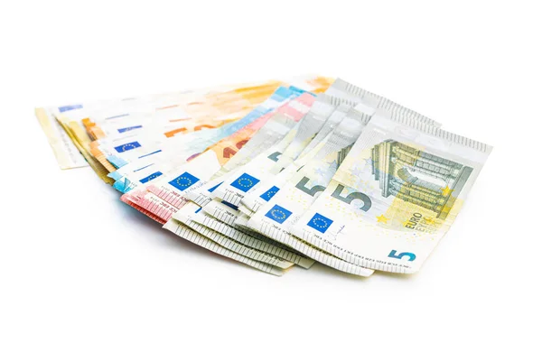Euro Currency Europen Paper Money Isolated White Background — Fotografia de Stock