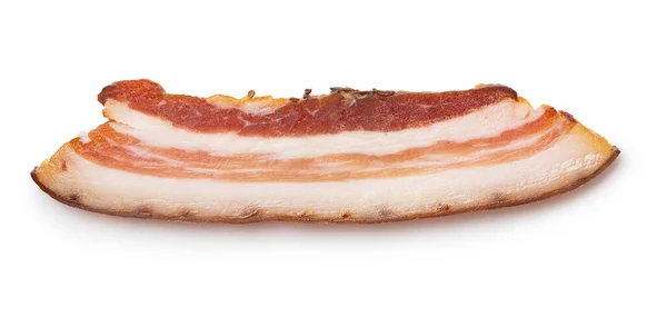 Sliced Smoked Bacon Isolated White Background Jogdíjmentes Stock Képek