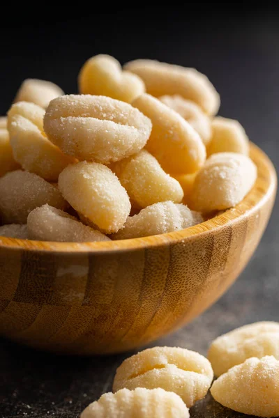 Uncooked Potato Gnocchi Bowl Tasty Italian Food — Stock Photo, Image