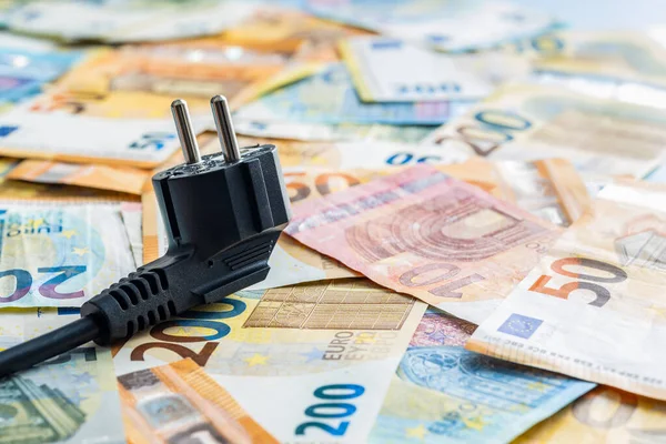 Electric Plug Euro Money Concept Increasing Electricity Prices — ストック写真
