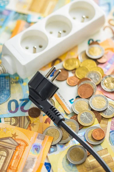 Electric Plug Euro Money Concept Increasing Electricity Prices — ストック写真