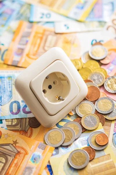 Electric Socket Euro Money Concept Increasing Electricity Prices - Stock-foto