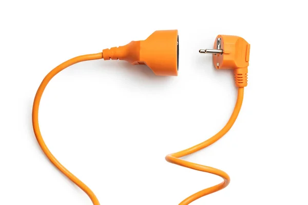 Disconnected Orange Electric Plug Socket Isolated White Background Stock Obrázky