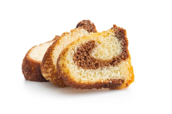 Sweet Sponge Cake Bundt Cake Isolated White Background — Stock Photo, Image