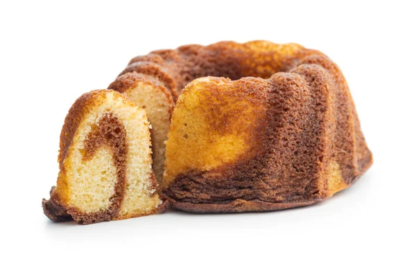 Sweet Sponge Cake Bundt Cake Isolated White Background — Stock Photo, Image