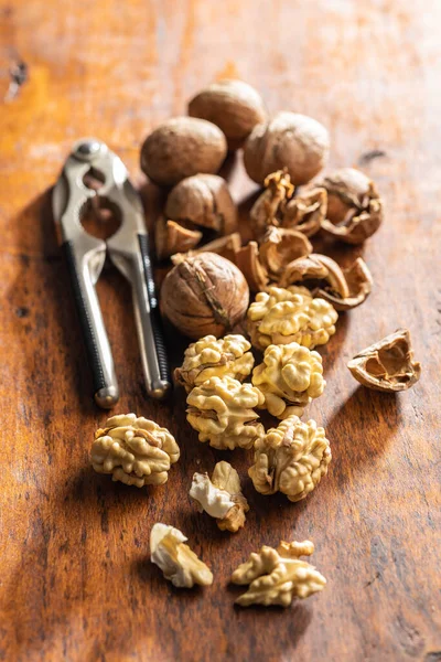 Peeled Walnut Wooden Table — Stock Photo, Image