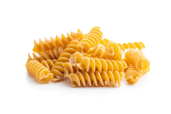 Uncooked Whole Grain Pasta Isolated White Background — Stock Photo, Image