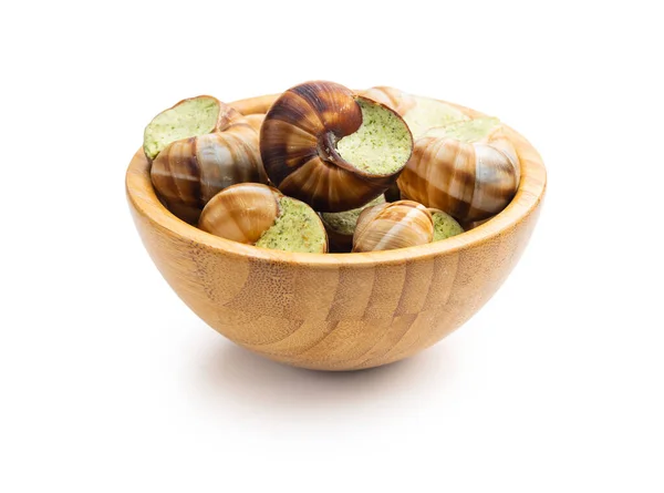 Snails Parsley Butter Bourgogne Escargot Snails Isolated White Background Delikatese — Stock Photo, Image