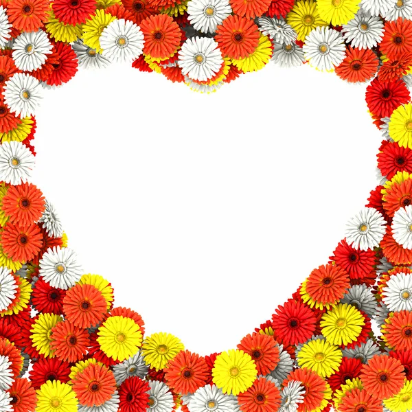 Coração de flores de gerberas — Fotografia de Stock