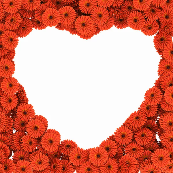 Corazón de gerberas flores — Foto de Stock