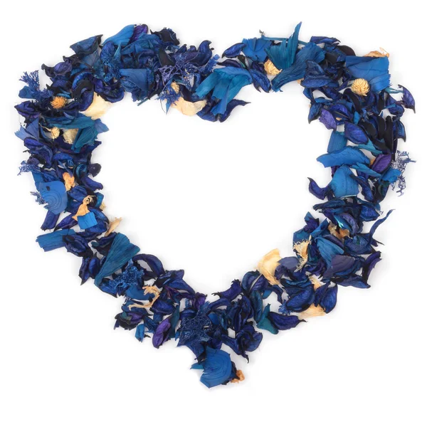 Heart of blue petals — Stock Photo, Image