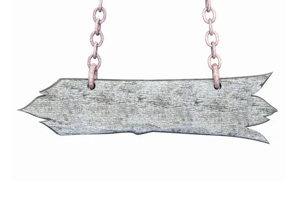 Old Wooden arrow on chain — Stock Photo, Image