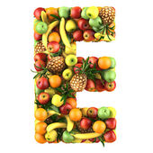 Letter - E made of fruits