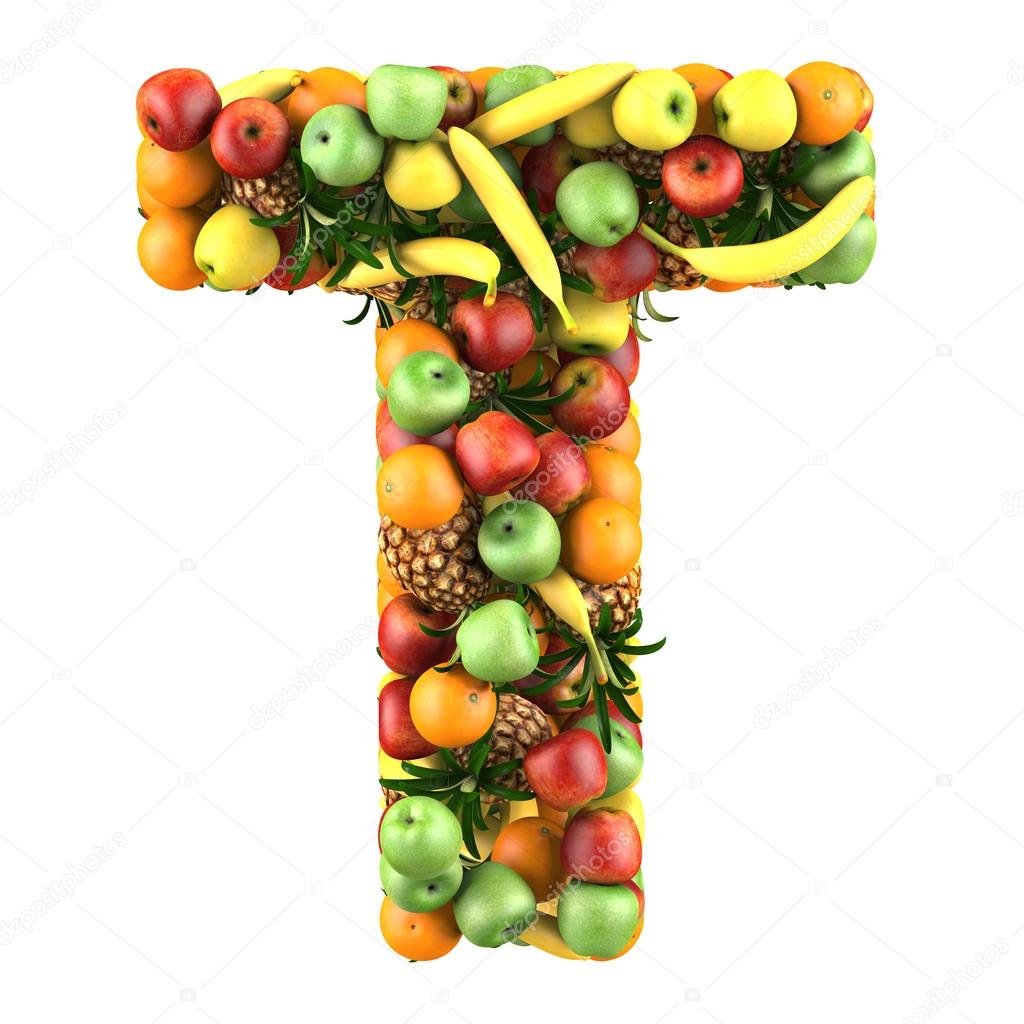 Alfabeto Da Fruta, A Letra T Imagem De Stock - Imagem De Vitamina 4FD