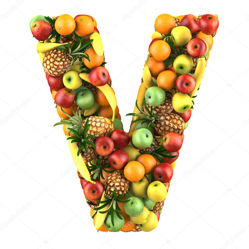 Fruta con v