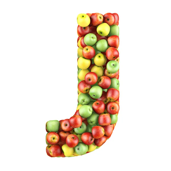 Litery wykonane z jabłek — Zdjęcie stockowe