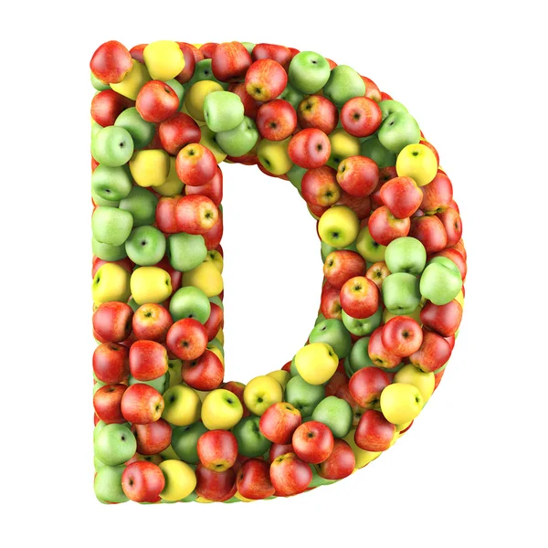 Letter made of apples — Stock Photo, Image