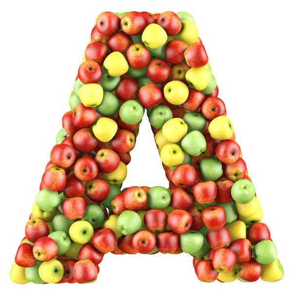 Letter made of apples — Stock Photo, Image