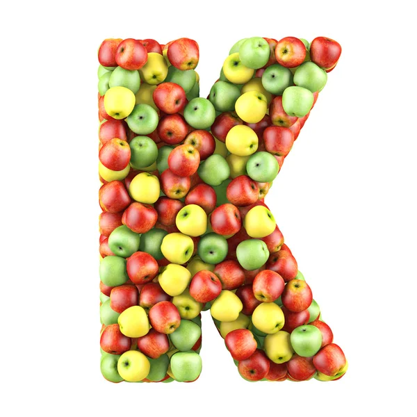 Letter made of apples — Stock Photo, Image