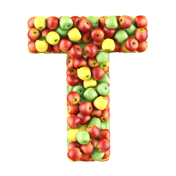 Letter made of apples — Stock Photo, Image