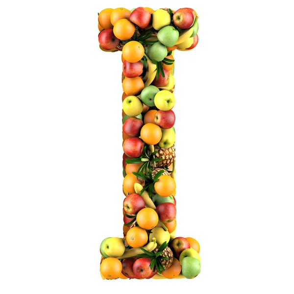 Lettera fatta di frutta — Foto Stock