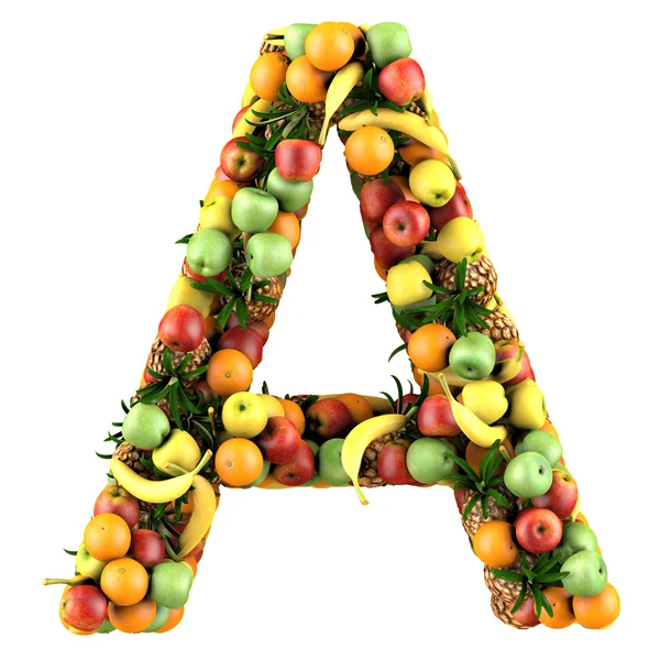 Letter made of fruits — Stock Photo, Image