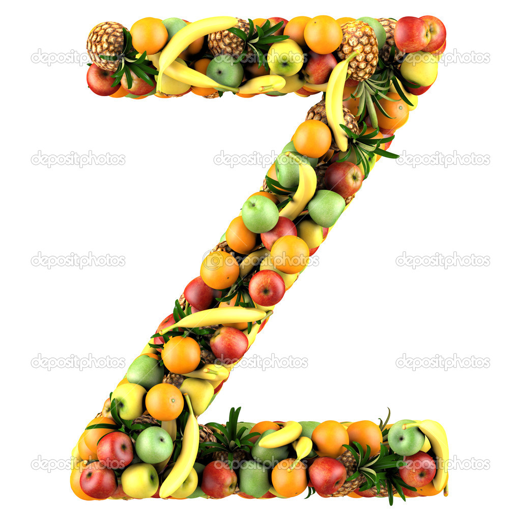 Letter made of fruits