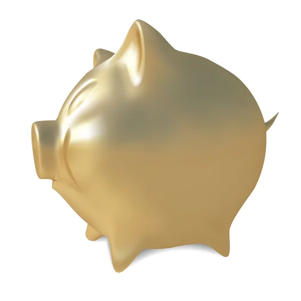 Golden piggy bank.Vector ilustração — Vetor de Stock