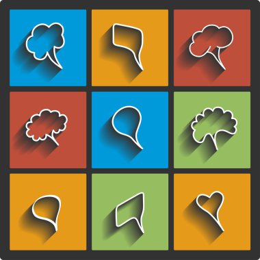 konuşma balonları düz simgeler kümesi