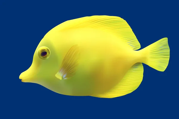 Peixe tropical amarelo. Ilustração vetorial — Vetor de Stock
